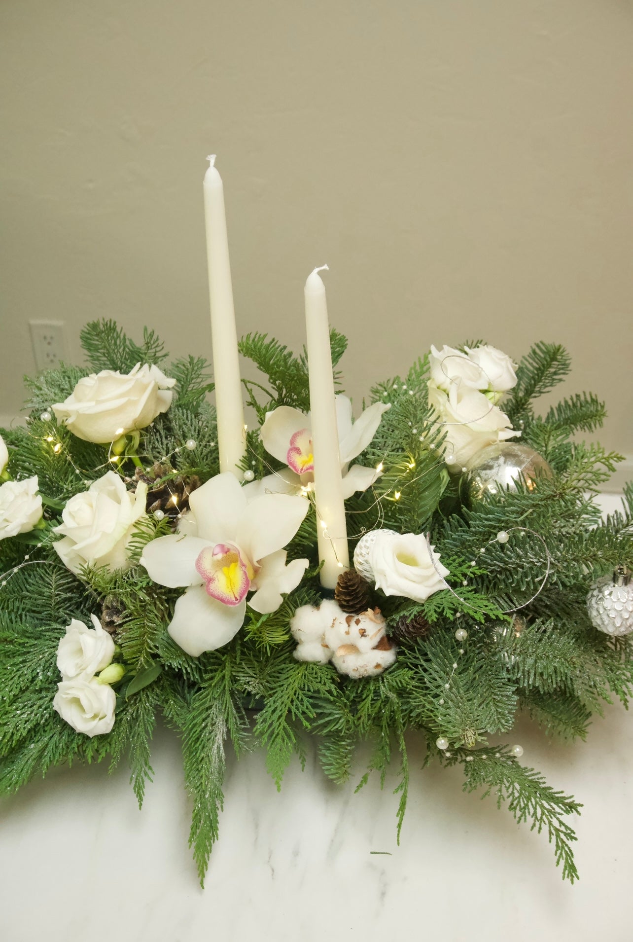 Winter Night Candle Centrepiece