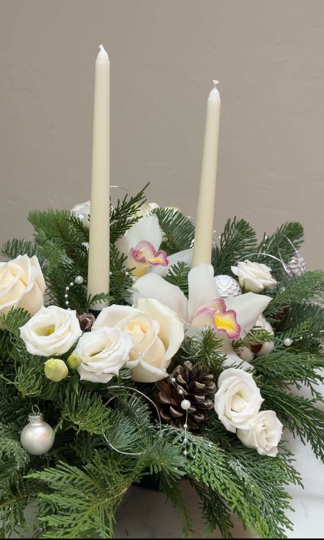 Winter Night Candle Centrepiece