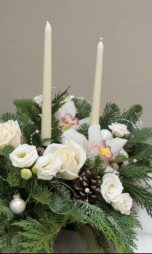 Winter Night Candle Centrepiece