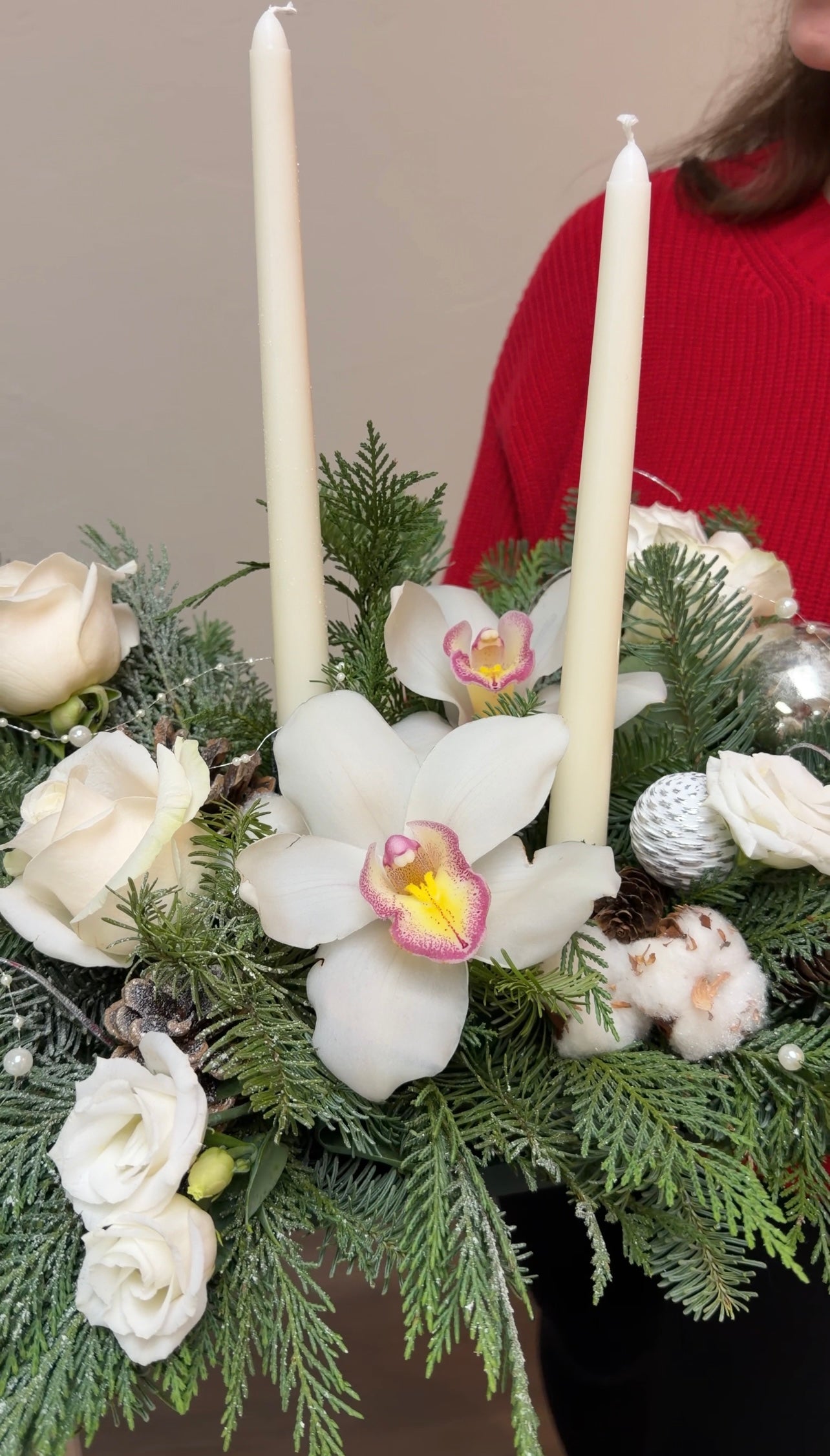 Winter Night Candle Centrepiece