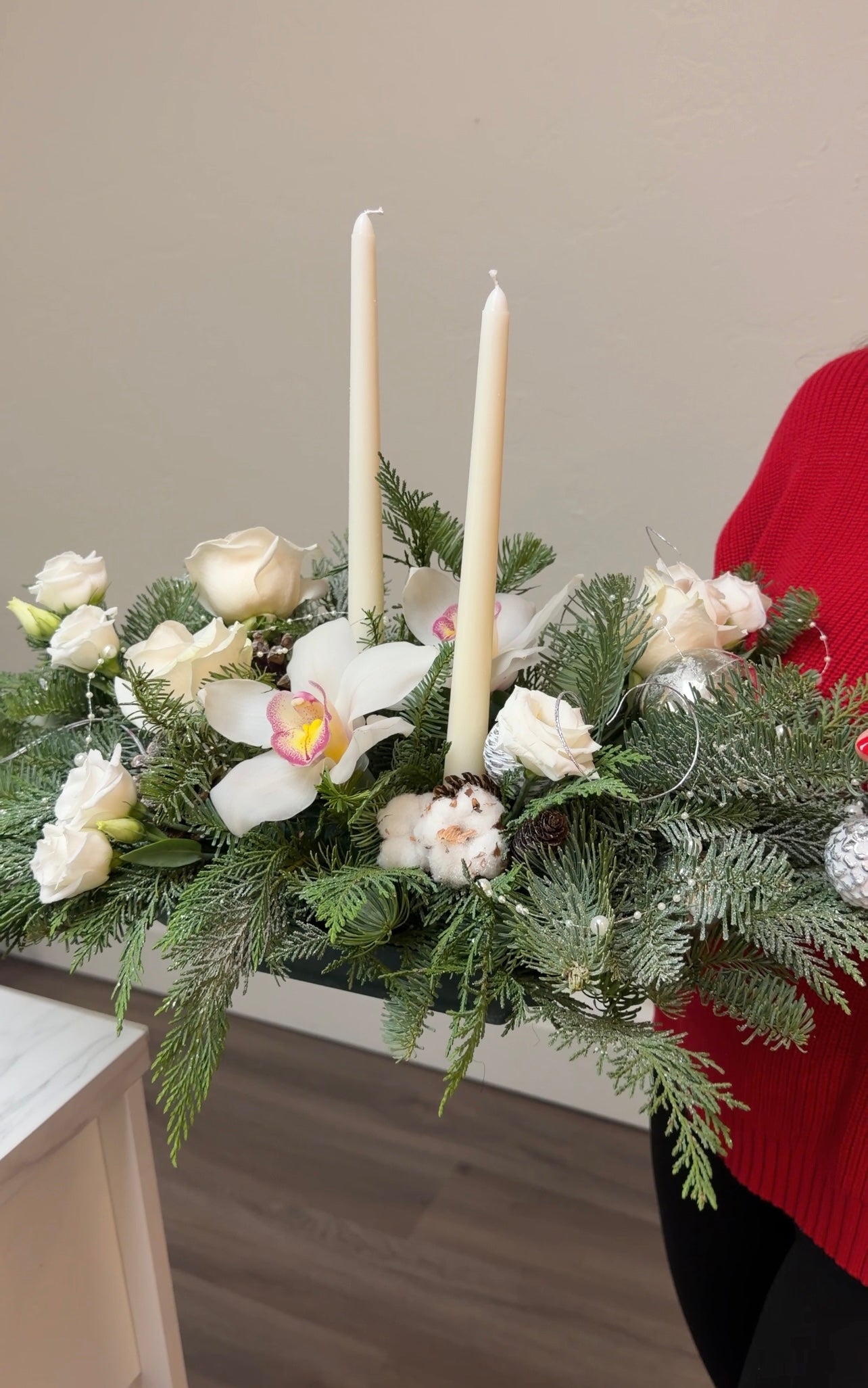 Winter Night Candle Centrepiece
