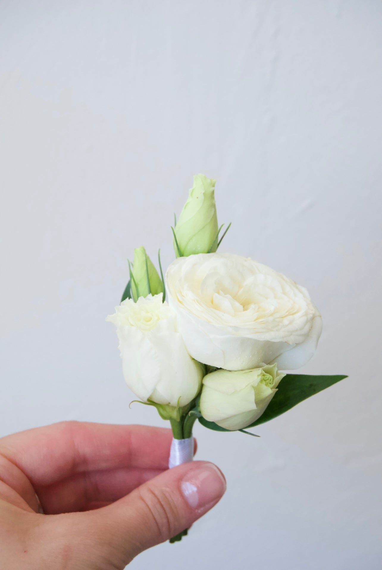 White Corsage & Boutonnière Set
