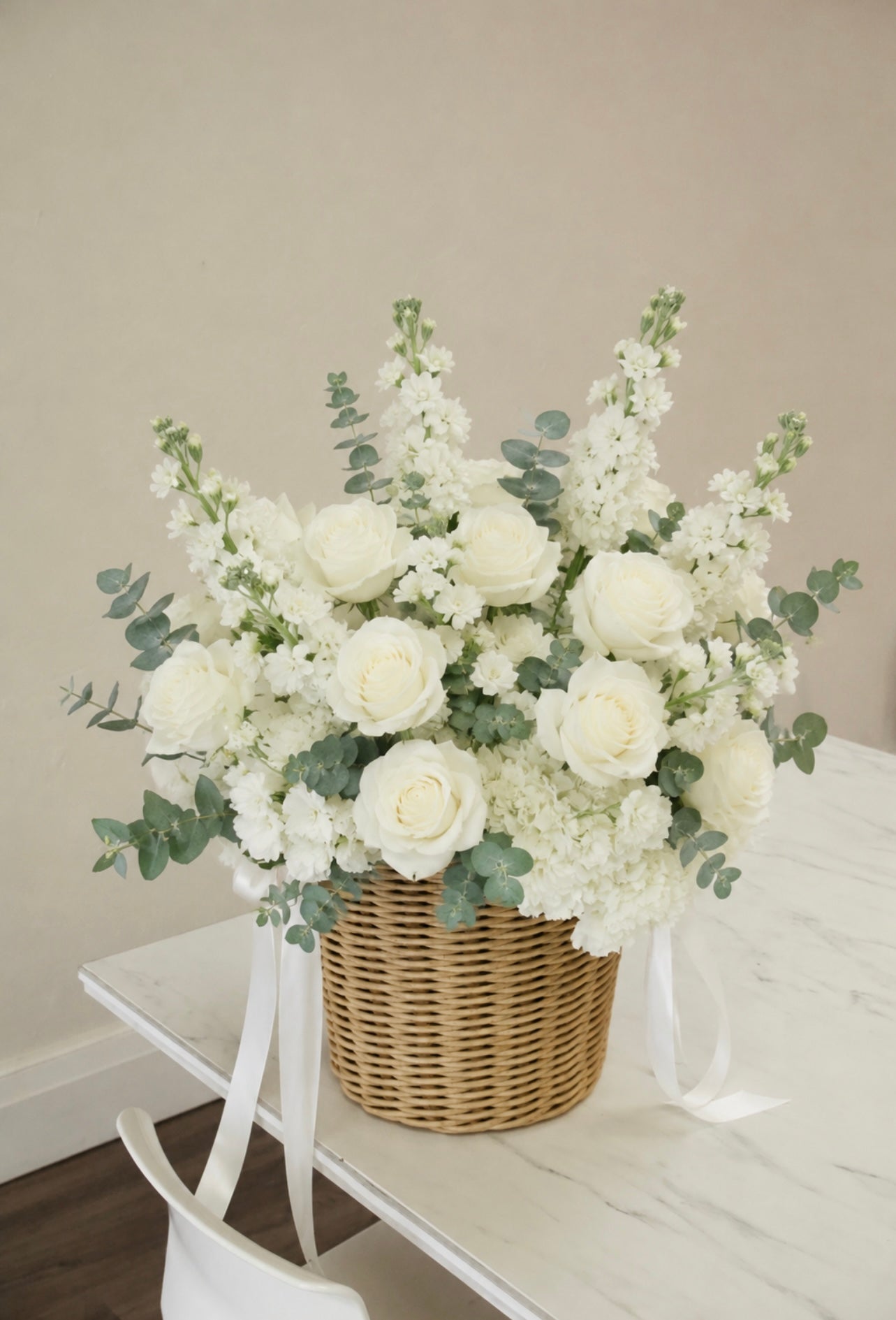 White Remembrance Basket