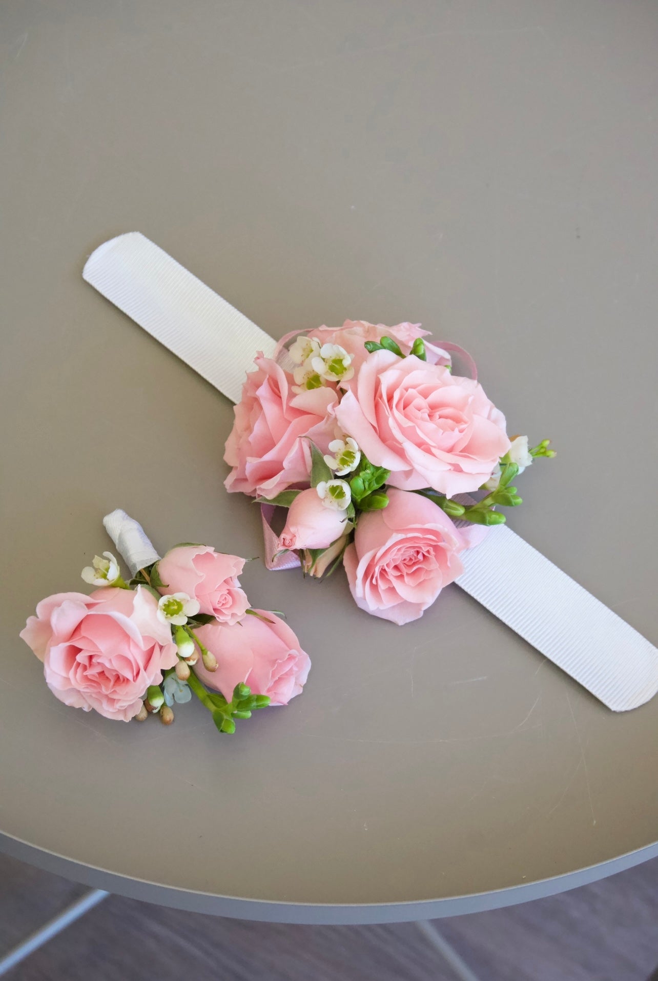 Pink Corsage & Boutonniere Set