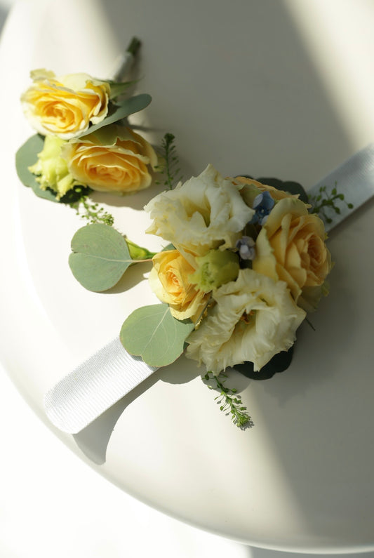Yellow Corsage & Boutonniere Set